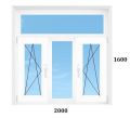 Окно ПВХ 2000х1600 из профиля Montblanc (двустворчатое)
